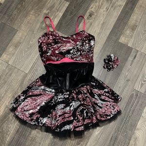 Glamour Costumes pink, black, and silver sequins MA